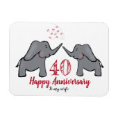 40e ruby trouwdag vrouw olifant magneet (Horizontaal)