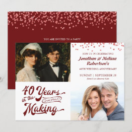 40e Ruby verjaardagsfeest Then & Now foto's party Kaart
