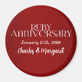 40e Ruby Wedding Annivsersary Magneet (Voorkant)