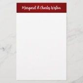 40e Ruby Wedding Annivsersary met naam Briefpapier (Achterkant)