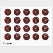 40e Ruby Wedding Bourgogne Wax Seal Sticker (Vel)