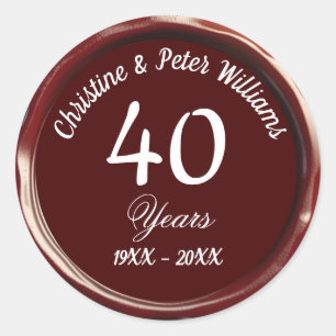 40e Ruby Wedding Bourgogne Wax Seal Sticker