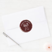 40e Ruby Wedding Bourgogne Wax Seal Sticker (Envelop)