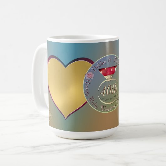 40e Ruby Wedding Jubileum 2 Foto's Koffie Mok (Voorkant links)