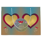 40e Ruby Wedding Jubileum 2 Hartfoto's Groot Cadeauzakje (Voorkant)