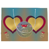 40e Ruby Wedding Jubileum 2 Hartfoto's Groot Groot Cadeauzakje (Achterkant)