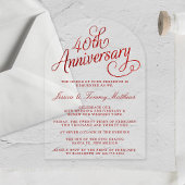40e Ruby Wedding Jubileum Acryl Uitnodigingen