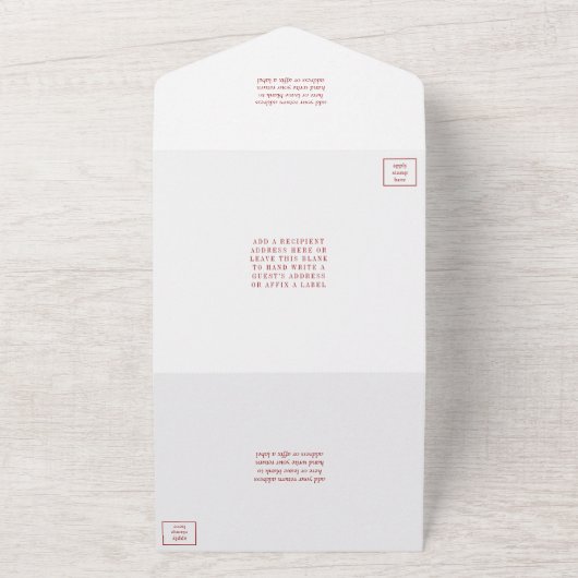 40e Ruby Wedding Jubileum All In One Uitnodiging (Buitenkant)