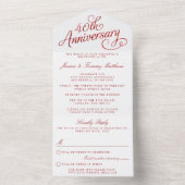 40e Ruby Wedding Jubileum All In One Uitnodiging (Binnen)