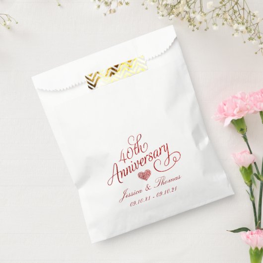 40e Ruby Wedding Jubileum Bedankzakje (Gezegeld)