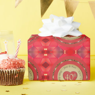 40e Ruby Wedding Jubileum Cadeaupapier