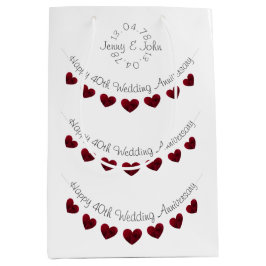 40e Ruby Wedding Jubileum-cadeautas Medium Cadeauzakje