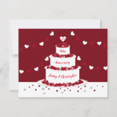 40e Ruby Wedding Jubileum cake Kaart (Voorkant)