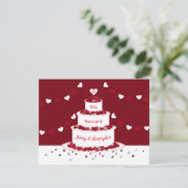 40e Ruby Wedding Jubileum cake Kaart (Staand voorkant)