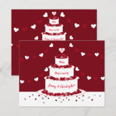 40e Ruby Wedding Jubileum cake Kaart (Voorkant / Achterkant)