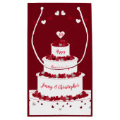 40e Ruby Wedding Jubileum cake Klein Cadeauzakje (Achterkant)