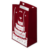 40e Ruby Wedding Jubileum cake Klein Cadeauzakje (Voorkant Gekanteld)