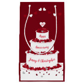 40e Ruby Wedding Jubileum cake Klein Cadeauzakje (Voorkant)