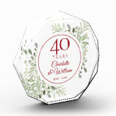 40e Ruby Wedding Jubileum Elegant Greenery Fotoblokken (Links)