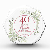 40e Ruby Wedding Jubileum Elegant Greenery Fotoblokken (Voorkant)