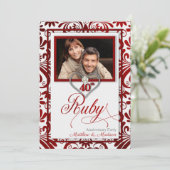 40e Ruby Wedding Jubileum Foto Kaart (Staand voorkant)
