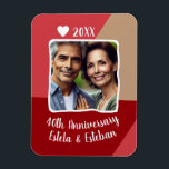 40e Ruby Wedding Jubileum Foto Keepsake Magneet<br><div class="desc">Deze op maat gemaakte magneet is de perfecte manier om uw huwelijksmijlpaal te vieren met uw favoriete gepersonaliseerde foto voor een tijdloze herinnering voor de komende jaren.</div>