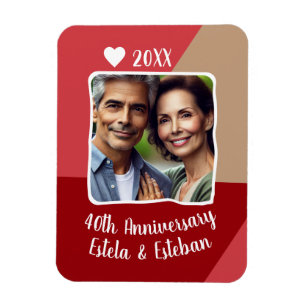 40e Ruby Wedding Jubileum Foto Keepsake Magneet