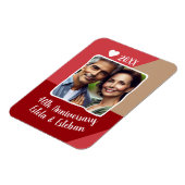 40e Ruby Wedding Jubileum Foto Keepsake Magneet (Linkerzijde)