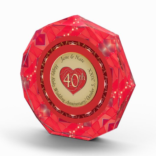 40e Ruby Wedding Jubileum Fotoblok (Rechts)