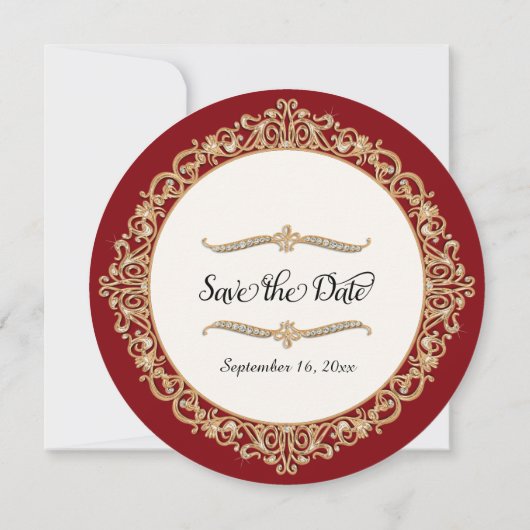 40e Ruby Wedding Jubileum Gold Save the Date I Kaart (Achterkant)