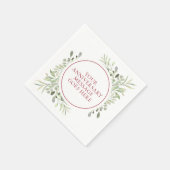 40e Ruby Wedding Jubileum Greenery Waterverf Servet (Hoek)