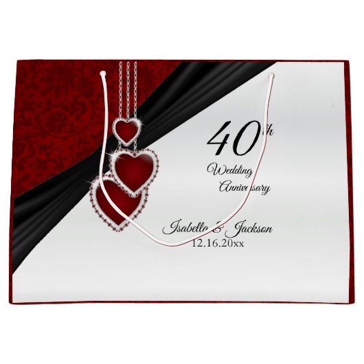 40e Ruby Wedding Jubileum - Groot Large Cadeautasje (Voorkant)