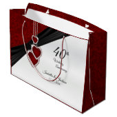 40e Ruby Wedding Jubileum - Groot Large Cadeautasje (Achterkant Gekanteld)