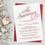40e Ruby Wedding Jubileum Kaart<br><div class="desc">Geniet in stijl met deze trendy 40ste huwelijksfeestelijke uitnodigingen. De voorbeeldtekst is gemakkelijk te personaliseren en de overeenkomende partijpunten kunnen in het collectie worden gevonden.</div>