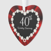 40e Ruby Wedding Jubileum Keepomwille Design Ornament (voorkant)
