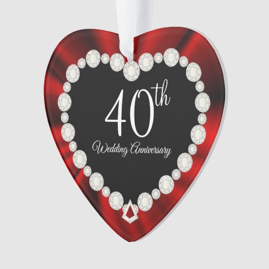 40e Ruby Wedding Jubileum Keepomwille Design Ornament (voorkant)
