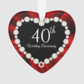 40e Ruby Wedding Jubileum Keepomwille Design Ornament (voorkant)