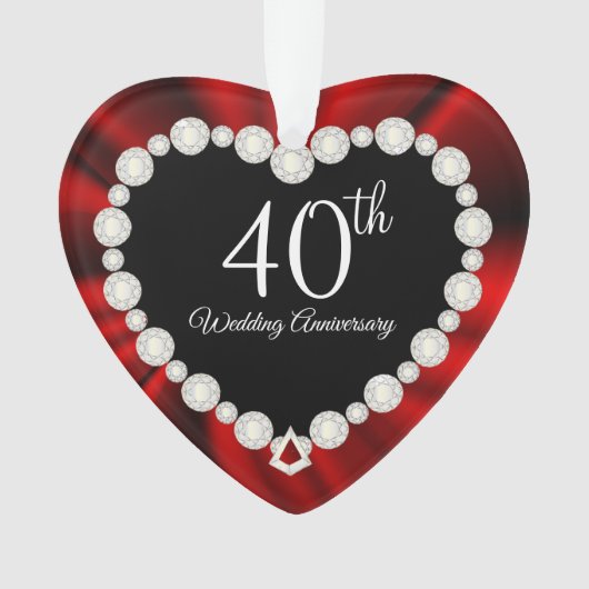 40e Ruby Wedding Jubileum Keepomwille Design Ornament (voorkant)