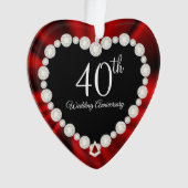 40e Ruby Wedding Jubileum Keepomwille Design Ornament (voorkant)