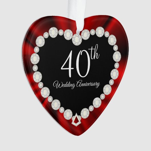 40e Ruby Wedding Jubileum Keepomwille Design Ornament (voorkant)