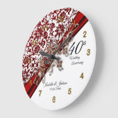 40e Ruby Wedding Jubileum Keepslag Grote Klok (Hoek)