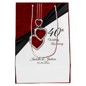 40e Ruby Wedding Jubileum Medium Cadeauzakje (Achterkant)