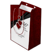 40e Ruby Wedding Jubileum Medium Cadeauzakje (Achterkant Gekanteld)