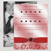 40e Ruby Wedding Jubileum Menu Kaart (Voorkant / Achterkant)