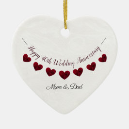 40e Ruby Wedding Jubileum mum & dad Keramisch Ornament