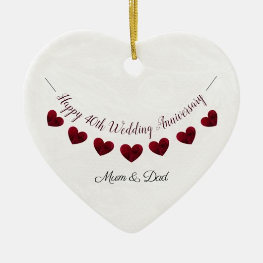 40e Ruby Wedding Jubileum mum & dad Keramisch Ornament (Voorkant)