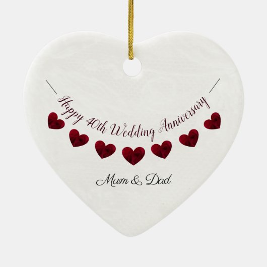 40e Ruby Wedding Jubileum mum & dad Keramisch Ornament (Achterkant)
