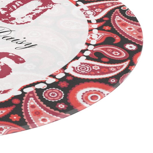 40e Ruby Wedding Jubileum Paisley Pattern Snijplank (Hoek)