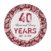 40e Ruby Wedding Jubileum Paisley Pattern Snijplank (Voorkant)