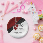 40e Ruby Wedding Jubileum Papieren Bordje (Feest)